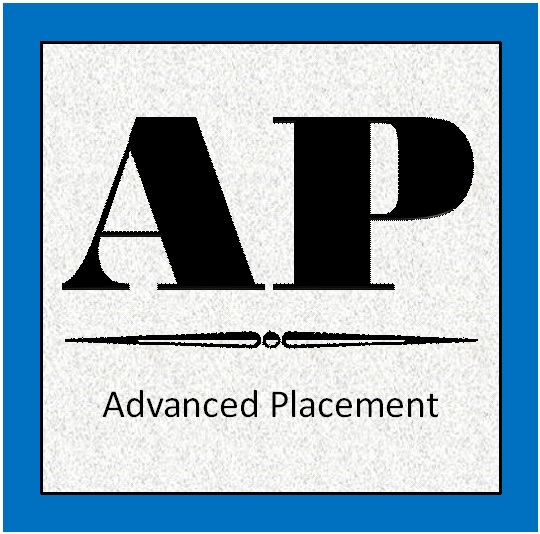 advanced placement image with blue border